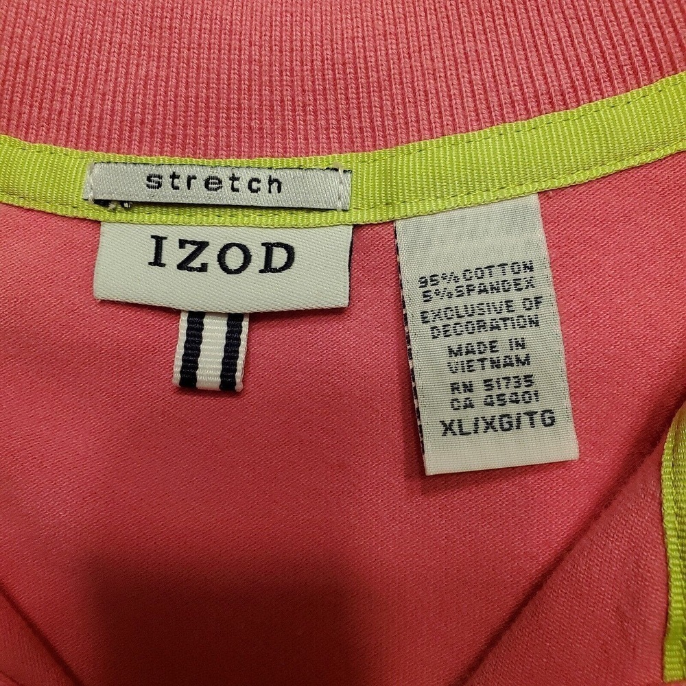 IZOD Womens Golf Polo Bright Pink Size XL Capped Logo Sleeve FX Cool Stretch - Picture 4 of 4